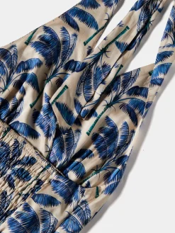 Top halter fluido com padrão palmeiras|LION OF PORCHES Store
