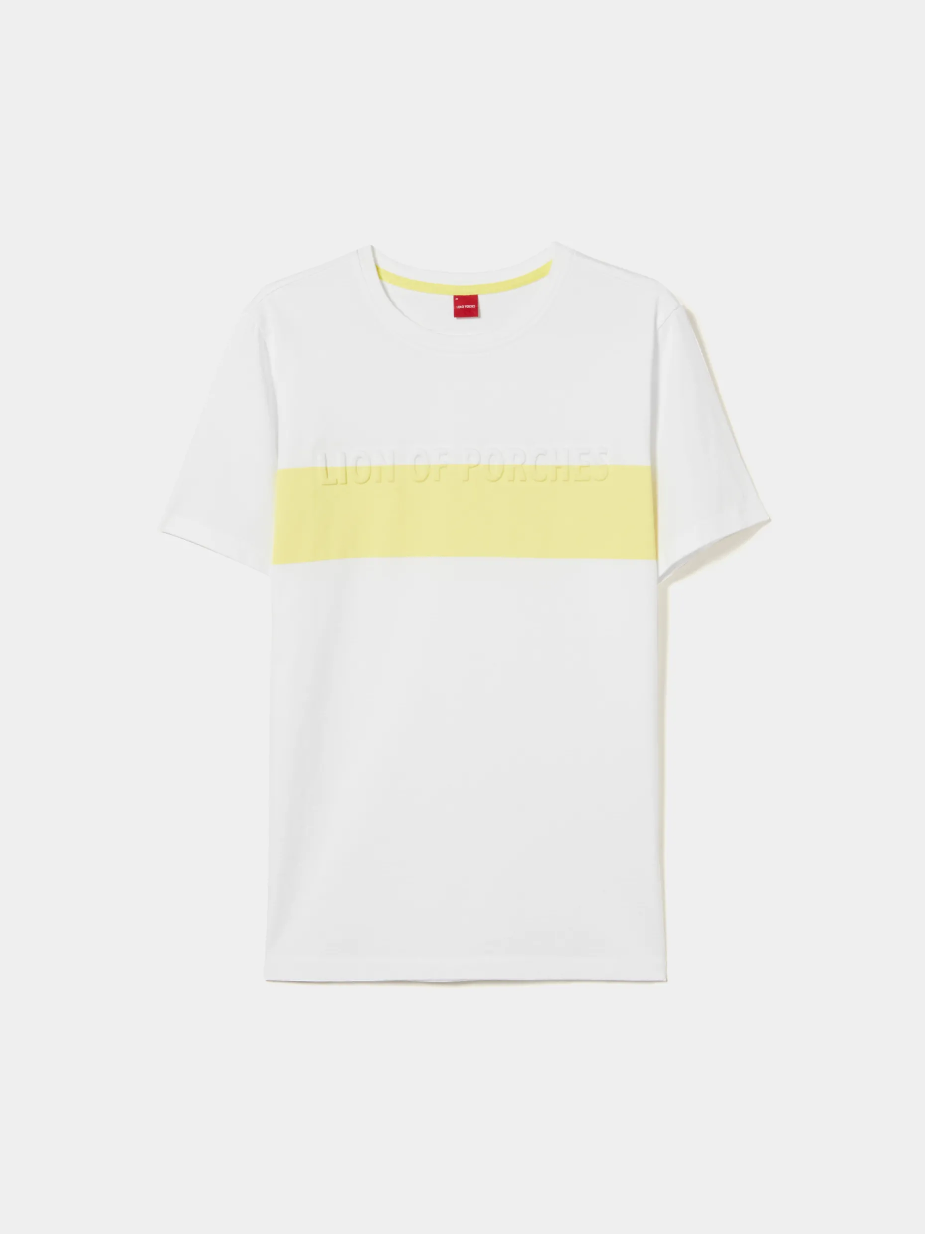 T-shirt 100% algodão com barra em contraste|LION OF PORCHES Fashion