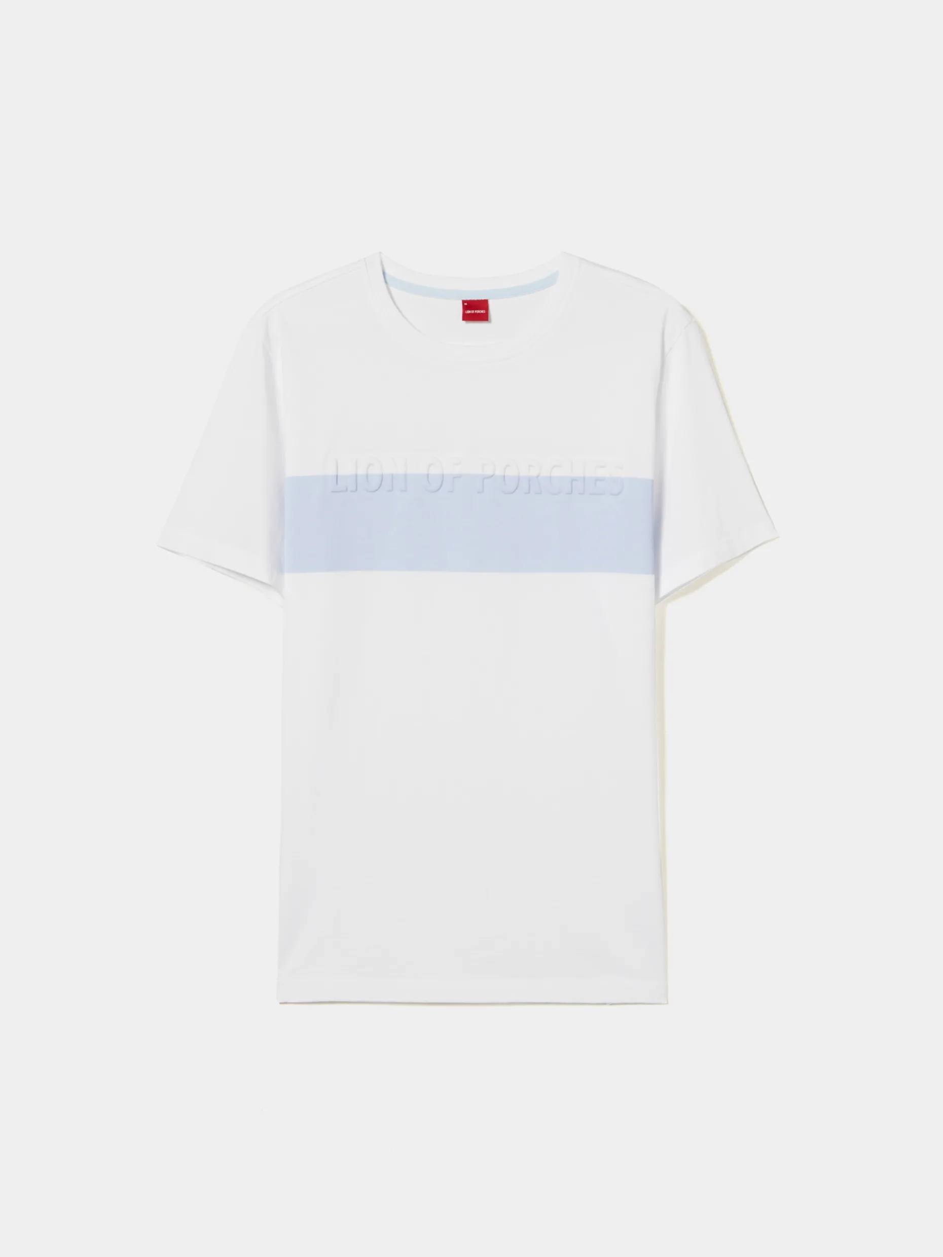 T-shirt 100% algodão com barra em contraste|LION OF PORCHES Store