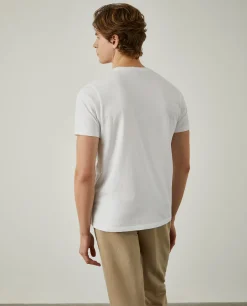 T-shirt 100% algodão com barra em contraste|LION OF PORCHES Outlet