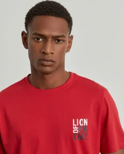 T-shirt básica de algodão|LION OF PORCHES Outlet