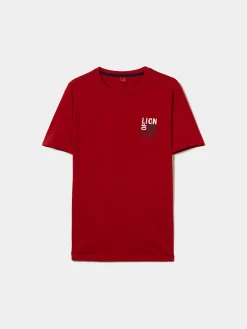 T-shirt básica de algodão|LION OF PORCHES Outlet