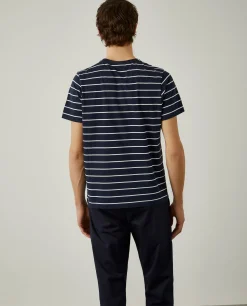T-shirt com padrão de riscas 100% algodão|LION OF PORCHES Cheap