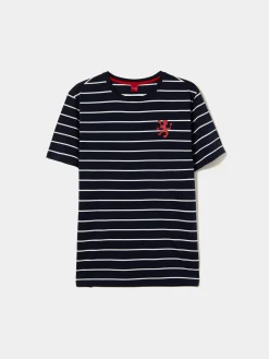 T-shirt com padrão de riscas 100% algodão|LION OF PORCHES Cheap