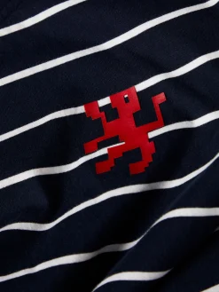 T-shirt com padrão de riscas 100% algodão|LION OF PORCHES Cheap