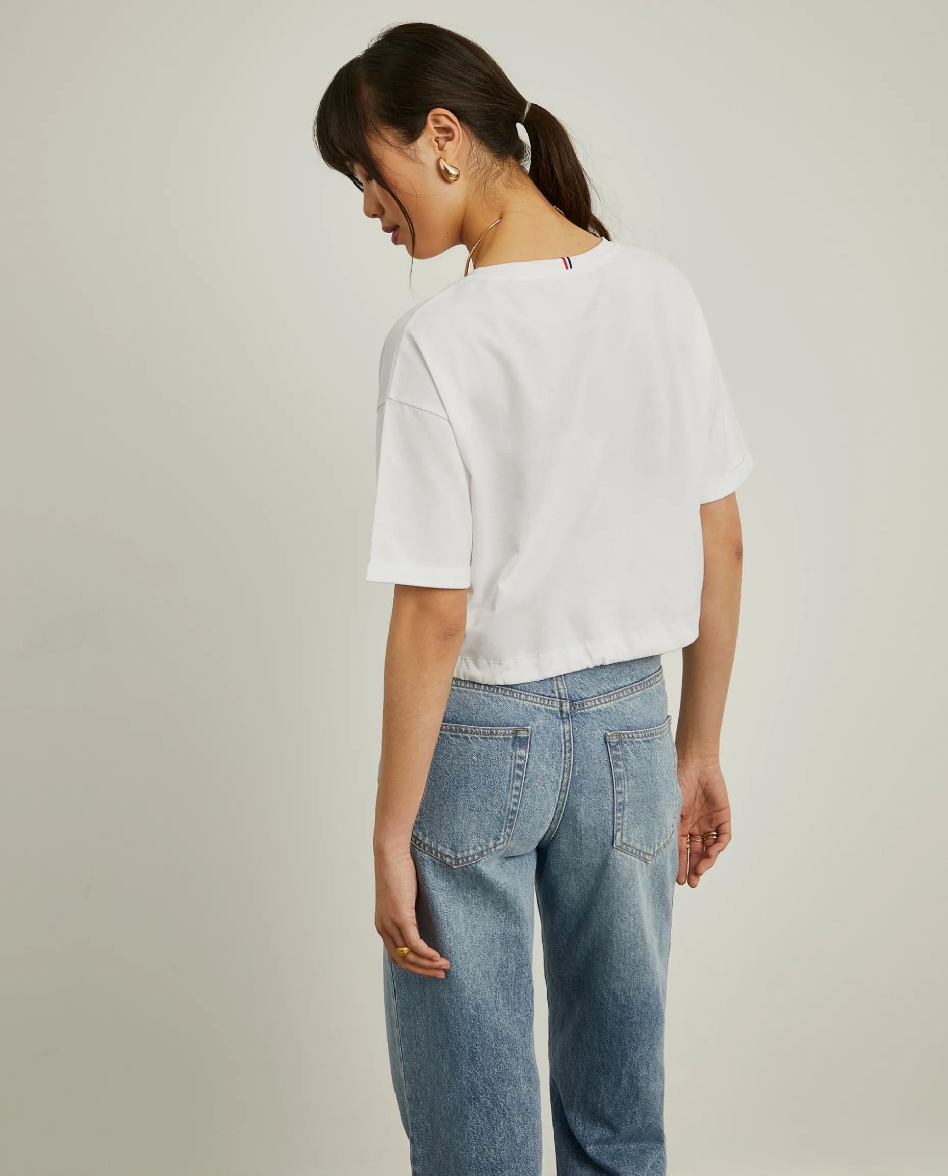 T-shirt cropped com bolso em crochet|LION OF PORCHES Discount