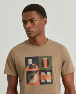 T-shirt de algodão com estampado|LION OF PORCHES Clearance