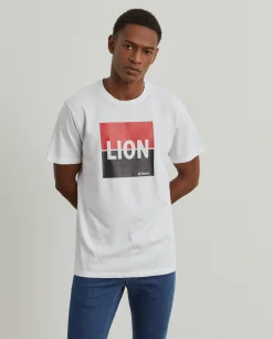 T-shirt de algodão com estampado|LION OF PORCHES Flash Sale