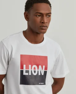 T-shirt de algodão com estampado|LION OF PORCHES Flash Sale