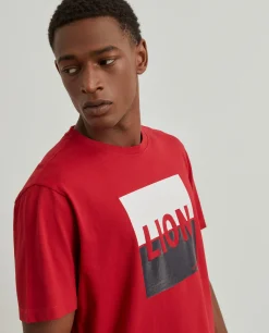 T-shirt de algodão com estampado|LION OF PORCHES Sale