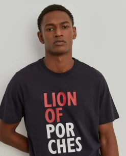 T-shirt de algodão com estampado|LION OF PORCHES New