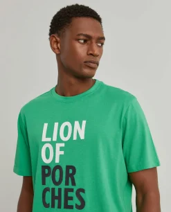 T-shirt de algodão com estampado|LION OF PORCHES New