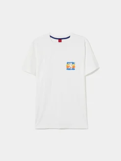 T-shirt de algodão com estampado|LION OF PORCHES Store