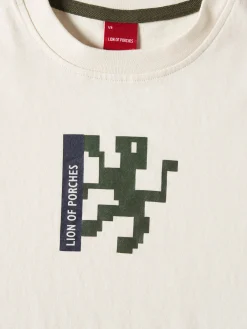T-shirt de algodão com estampado|LION OF PORCHES Outlet