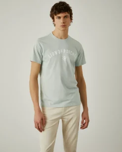 T-shirt de algodão com logotipo no peito|LION OF PORCHES Clearance