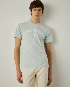 T-shirt de algodão com logotipo no peito|LION OF PORCHES Clearance