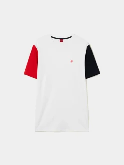 T-shirt de algodão com mangas em contraste|LION OF PORCHES Flash Sale