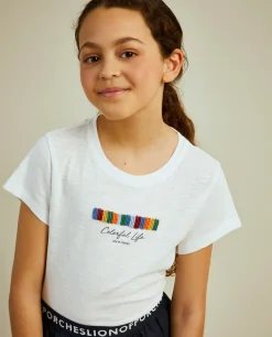 T-shirt de algodão com missangas|LION OF PORCHES Fashion