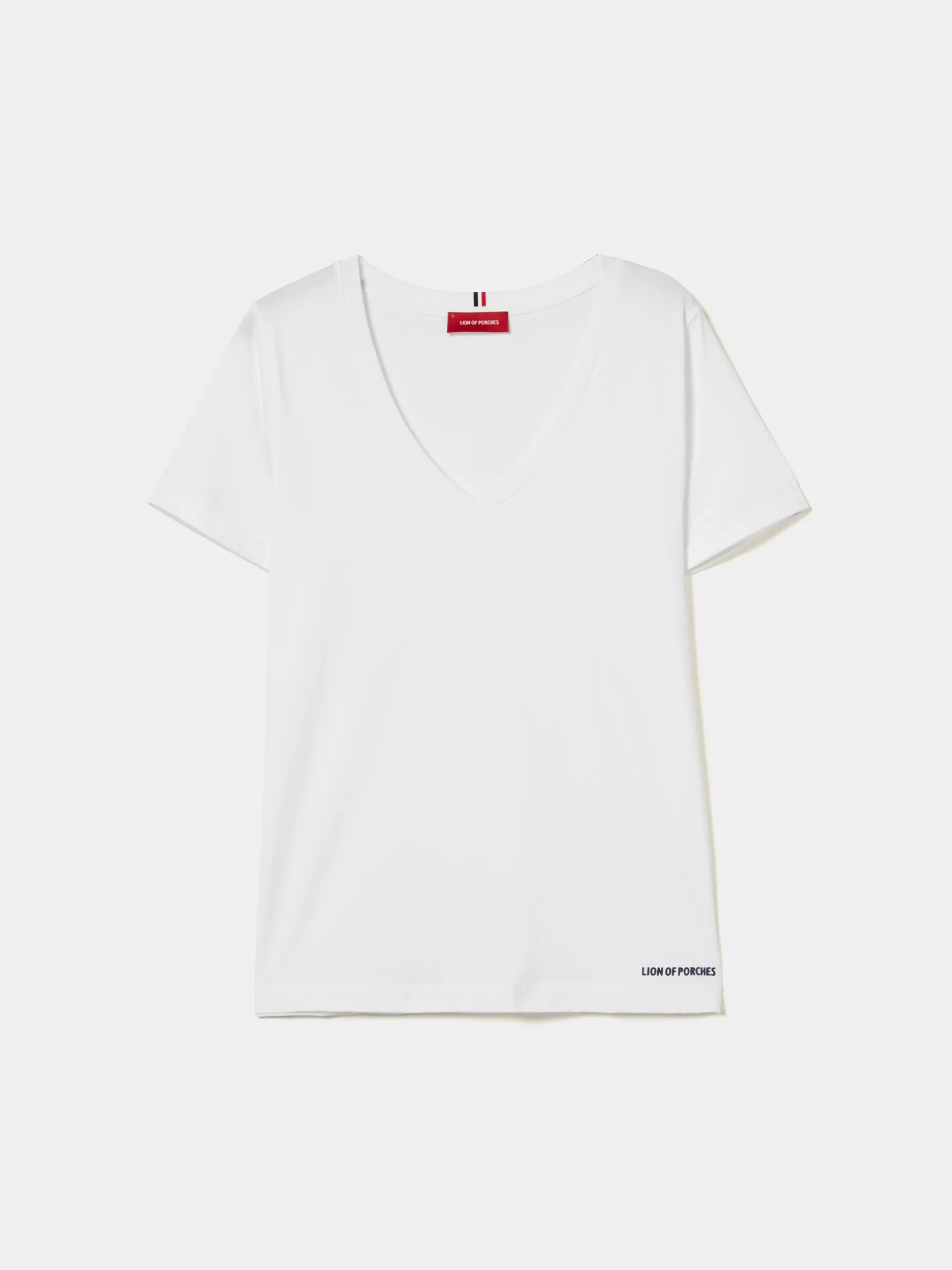 T-shirt de algodão decote em V|LION OF PORCHES New