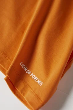 T-shirt de algodão decote em V|LION OF PORCHES Flash Sale