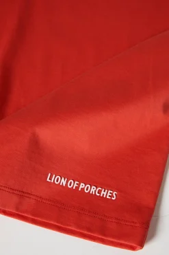 T-shirt de algodão decote em V|LION OF PORCHES Flash Sale