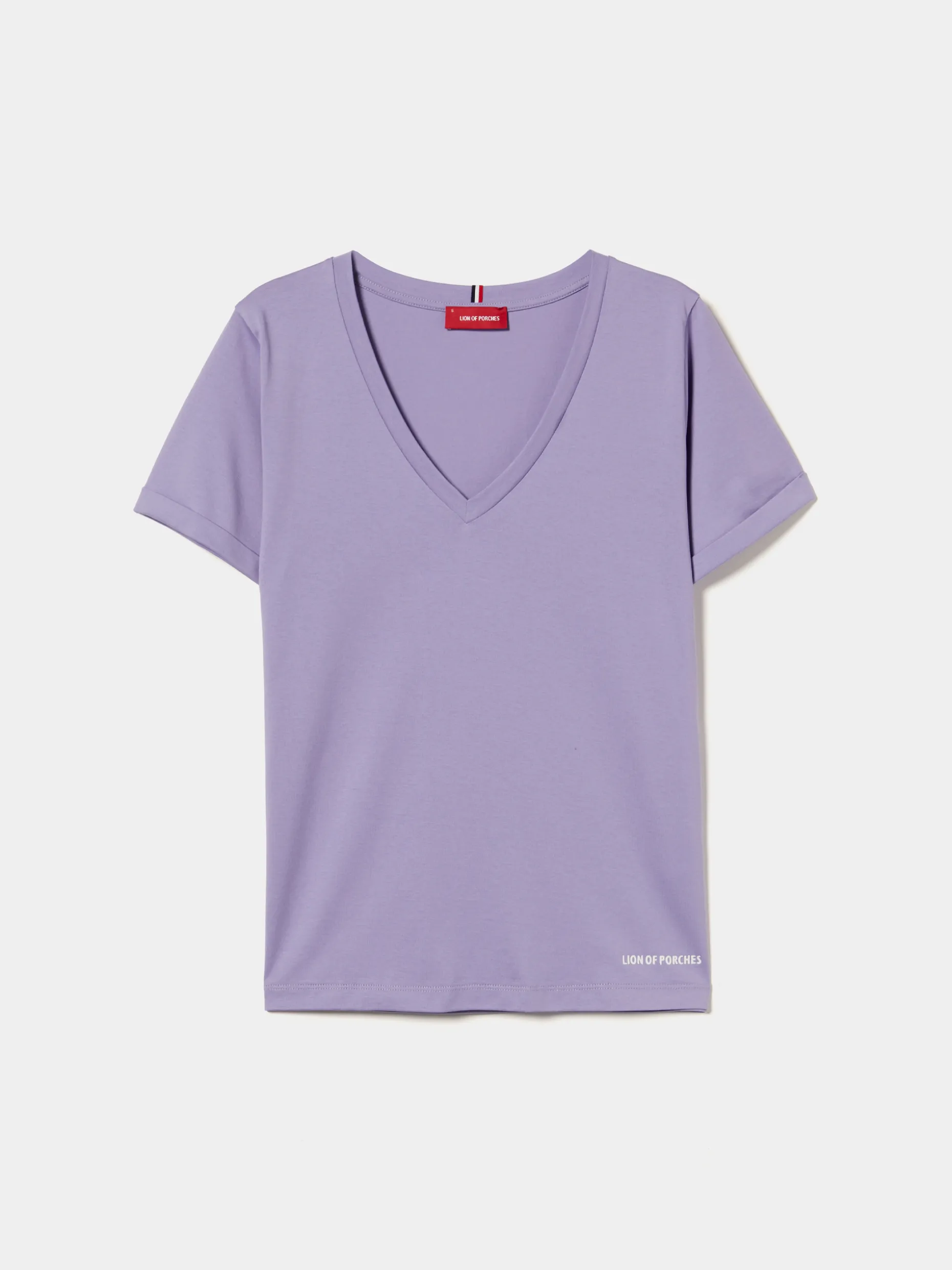 T-shirt de algodão decote em V|LION OF PORCHES New