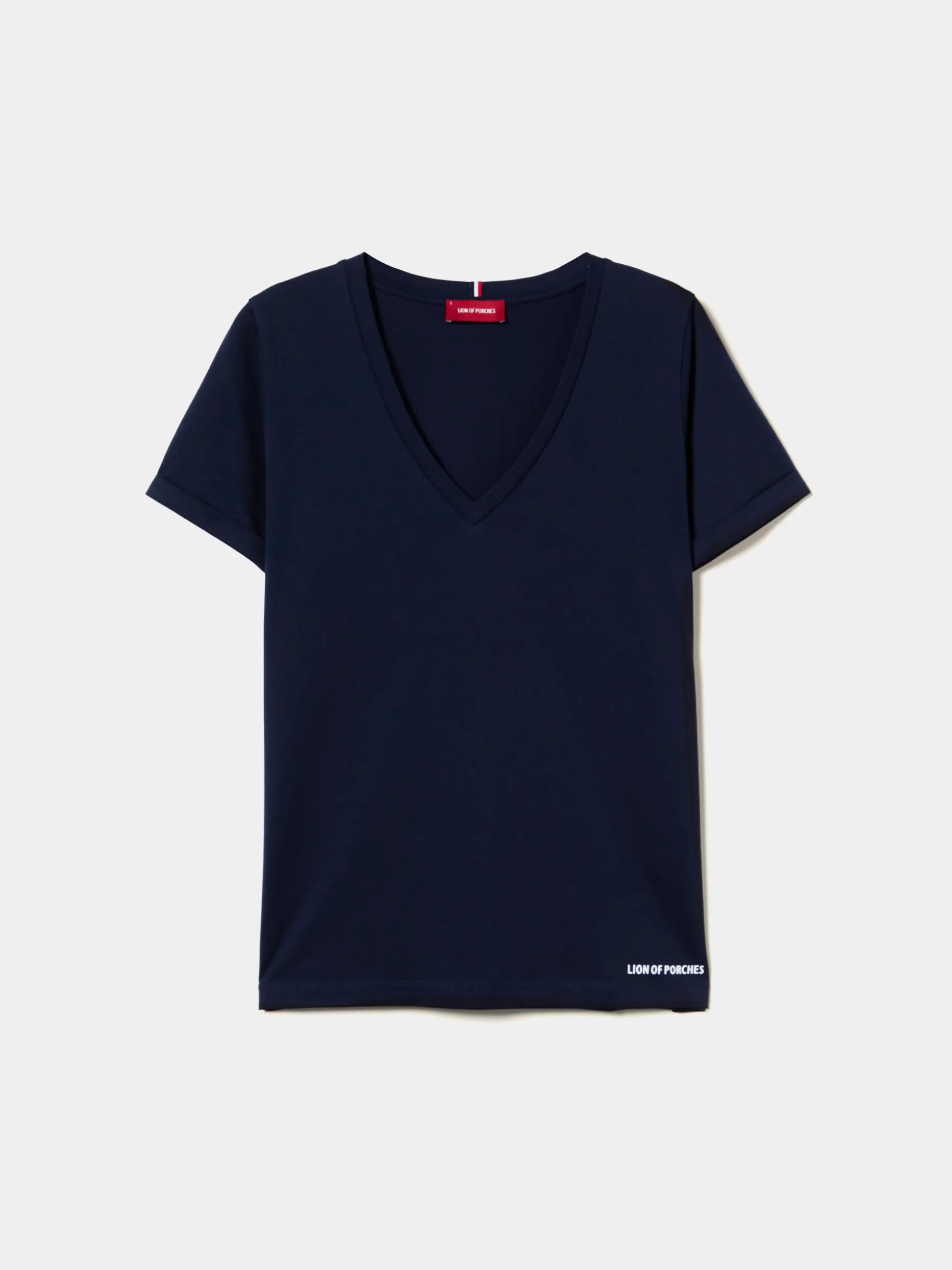 T-shirt de algodão decote em V|LION OF PORCHES Store