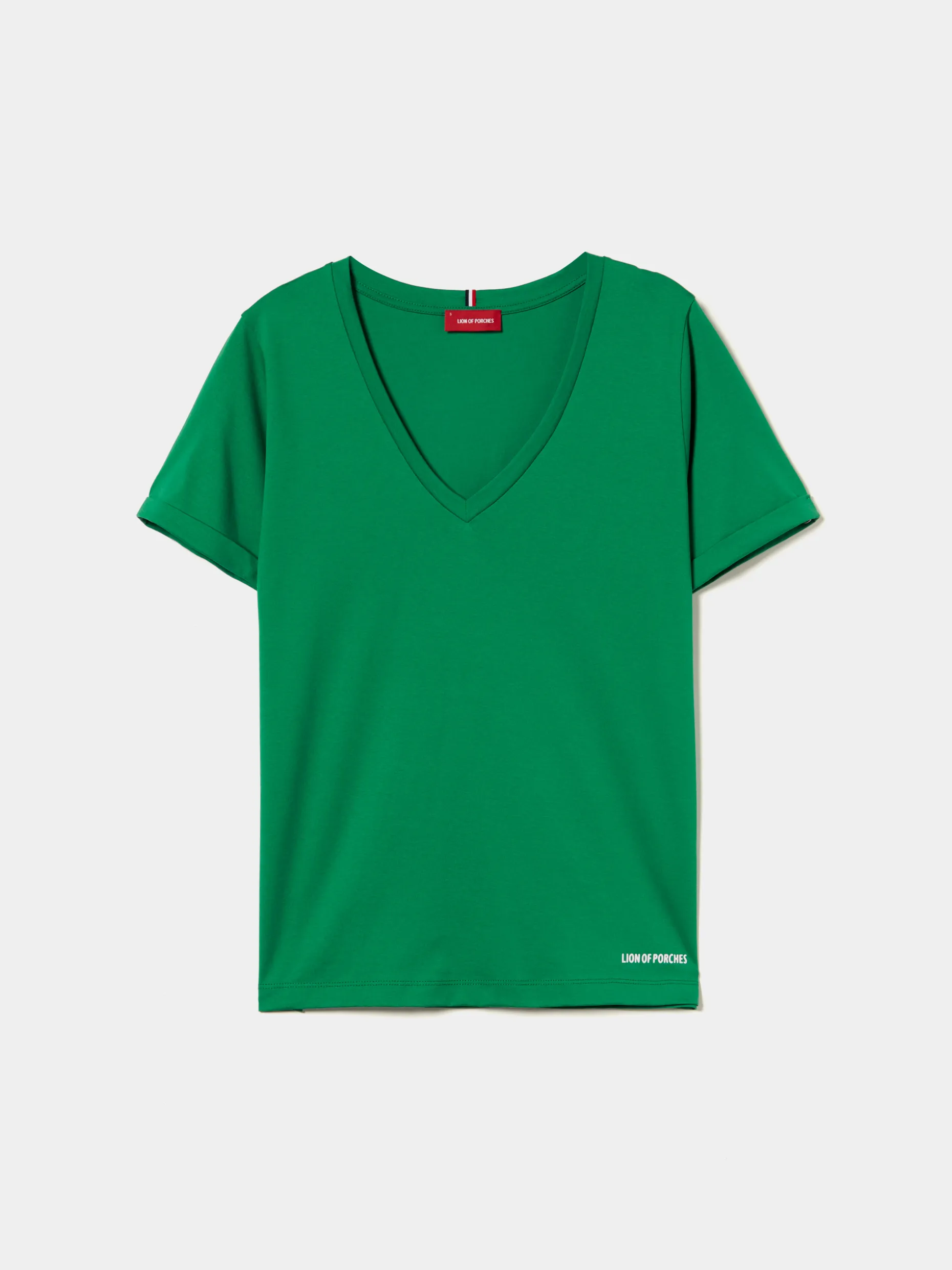 T-shirt de algodão decote em V|LION OF PORCHES Cheap