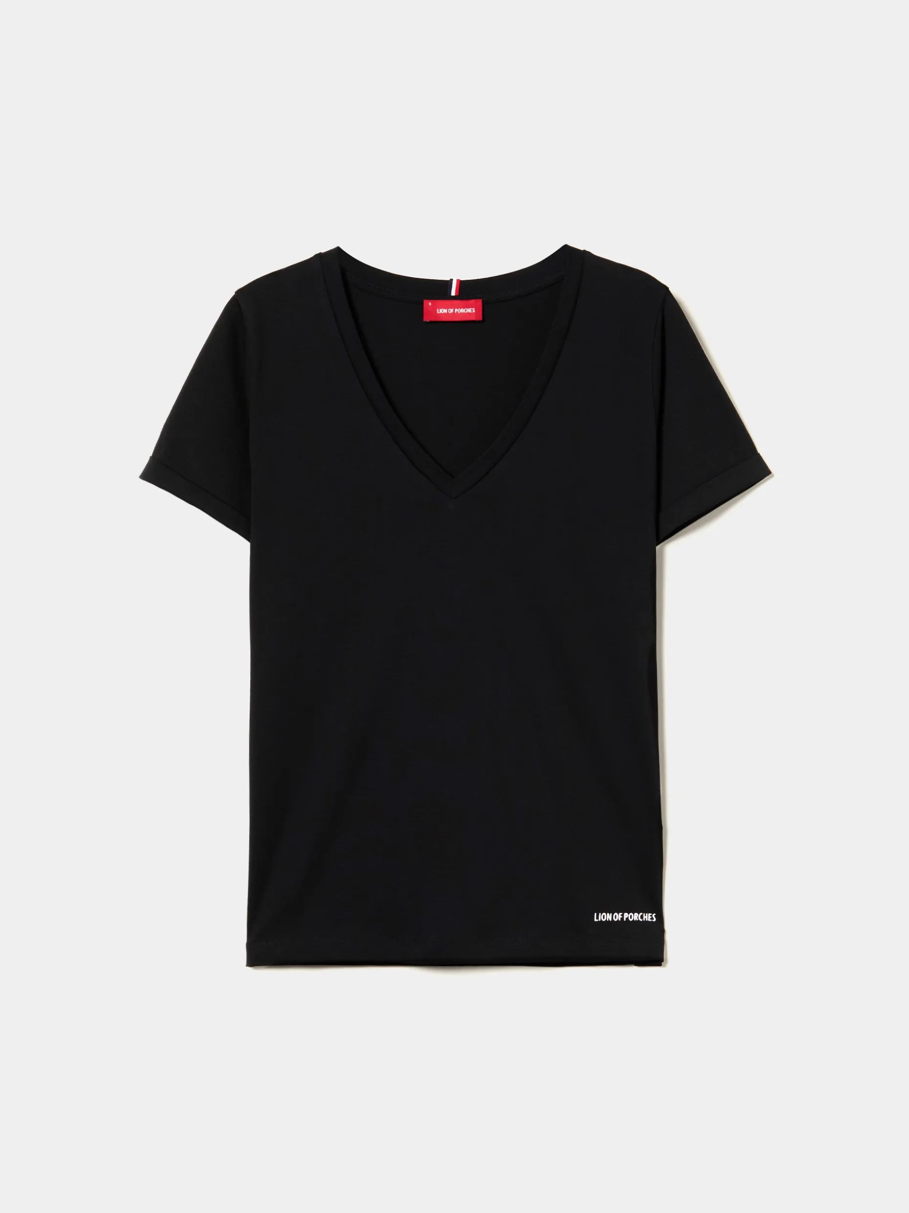 T-shirt de algodão decote em V|LION OF PORCHES Cheap