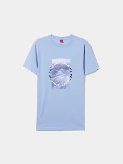 T-shirt manga curta com estampado|LION OF PORCHES Shop