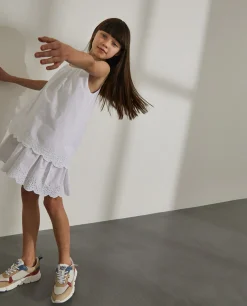 Vestido branco de bordado inglês|LION OF PORCHES Clearance
