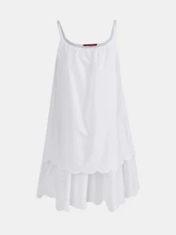 Vestido branco de bordado inglês|LION OF PORCHES Clearance