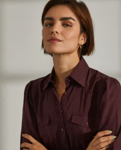 Vestido camiseiro comprido em tencel|LION OF PORCHES Best Sale