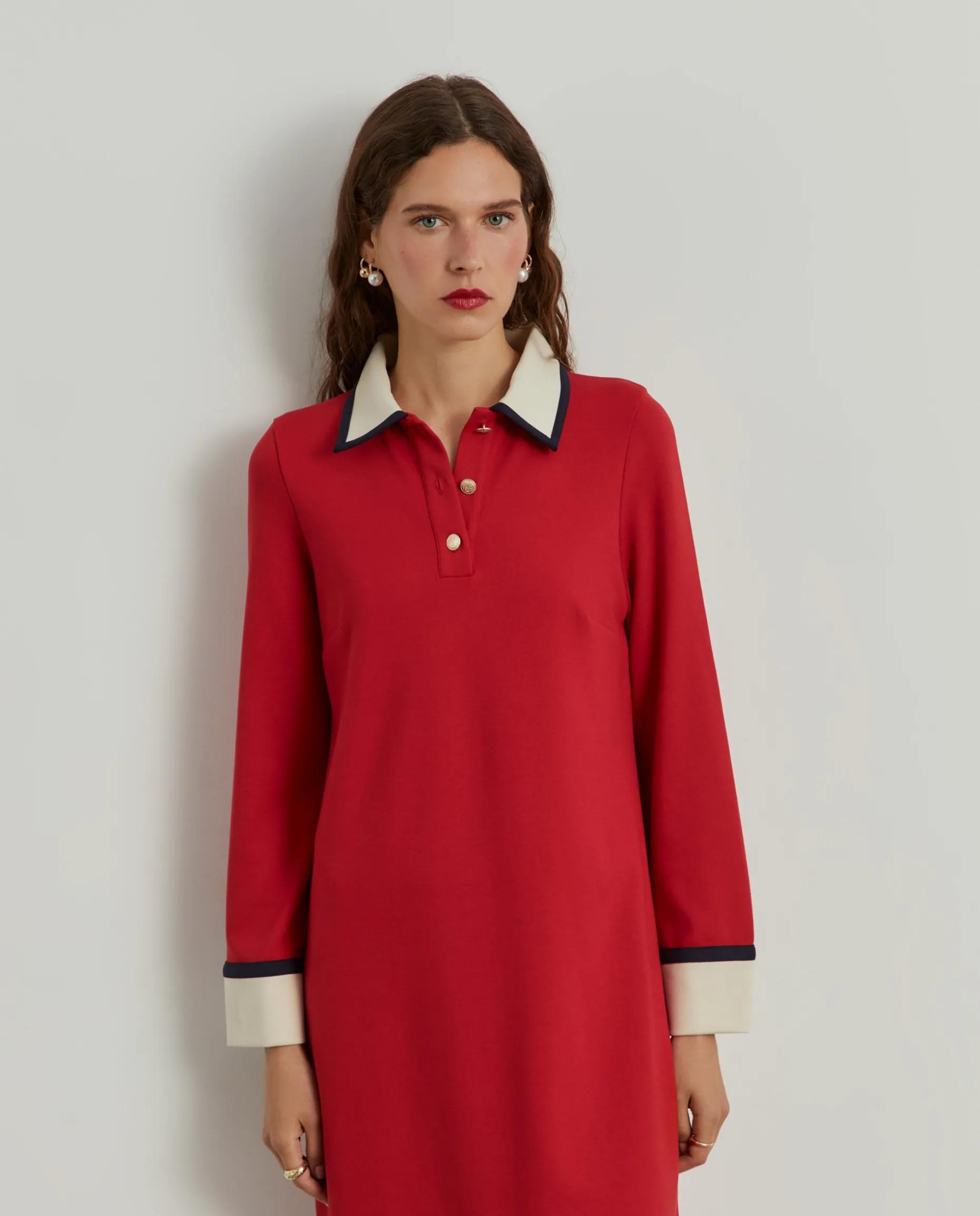 Vestido color block manga comprida|LION OF PORCHES New