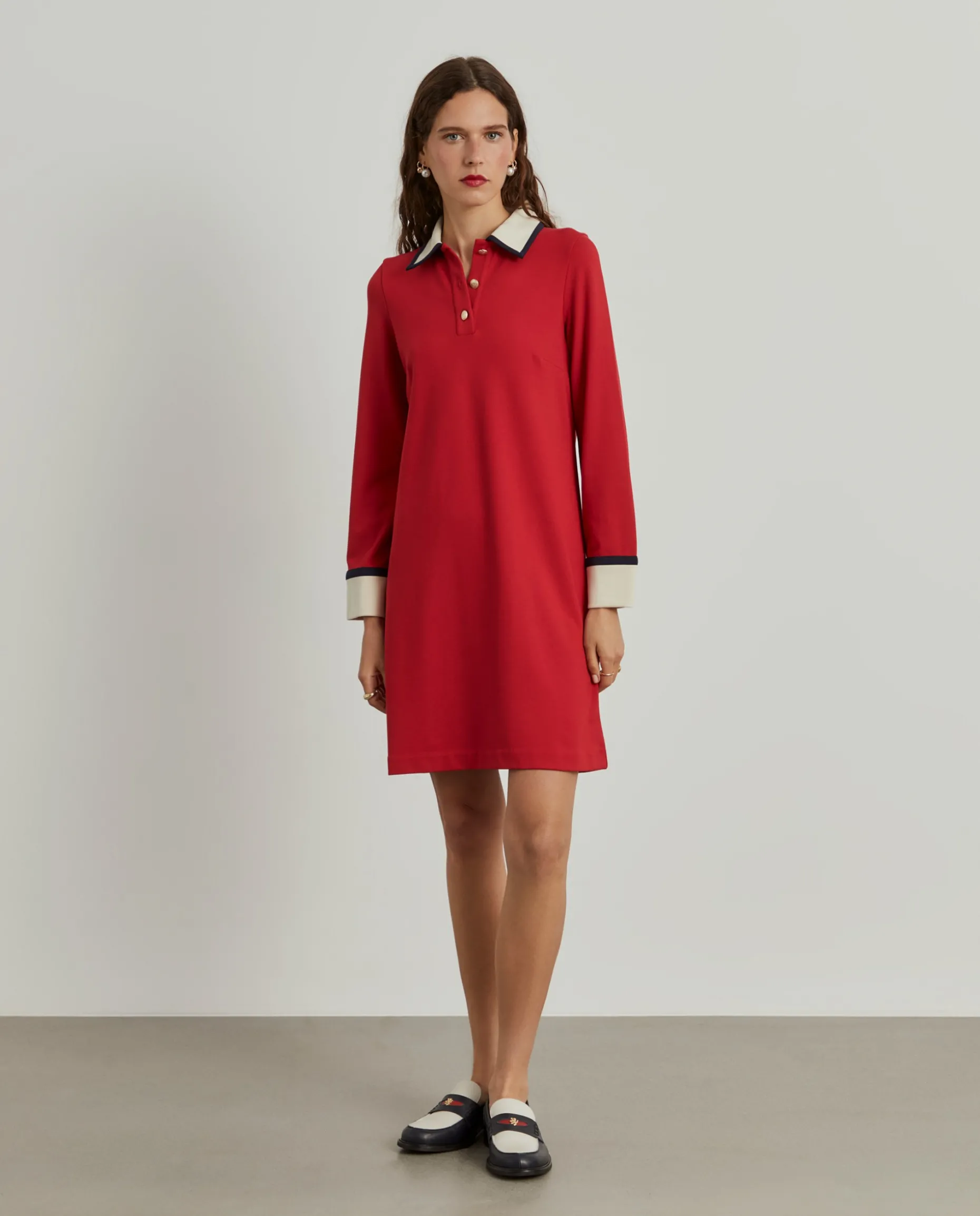 Vestido color block manga comprida|LION OF PORCHES New