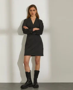 Vestido com decote em V|LION OF PORCHES Outlet
