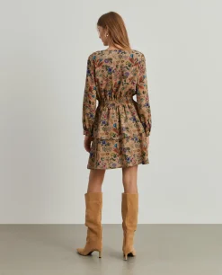 Vestido com estampado floral e decote em trespasse|LION OF PORCHES Best