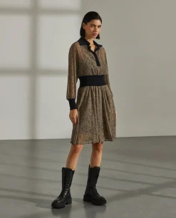 Vestido combinado com estampado abstrato|LION OF PORCHES Online