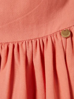 Vestido comprido com folhos e alças ajustáveis|LION OF PORCHES Discount