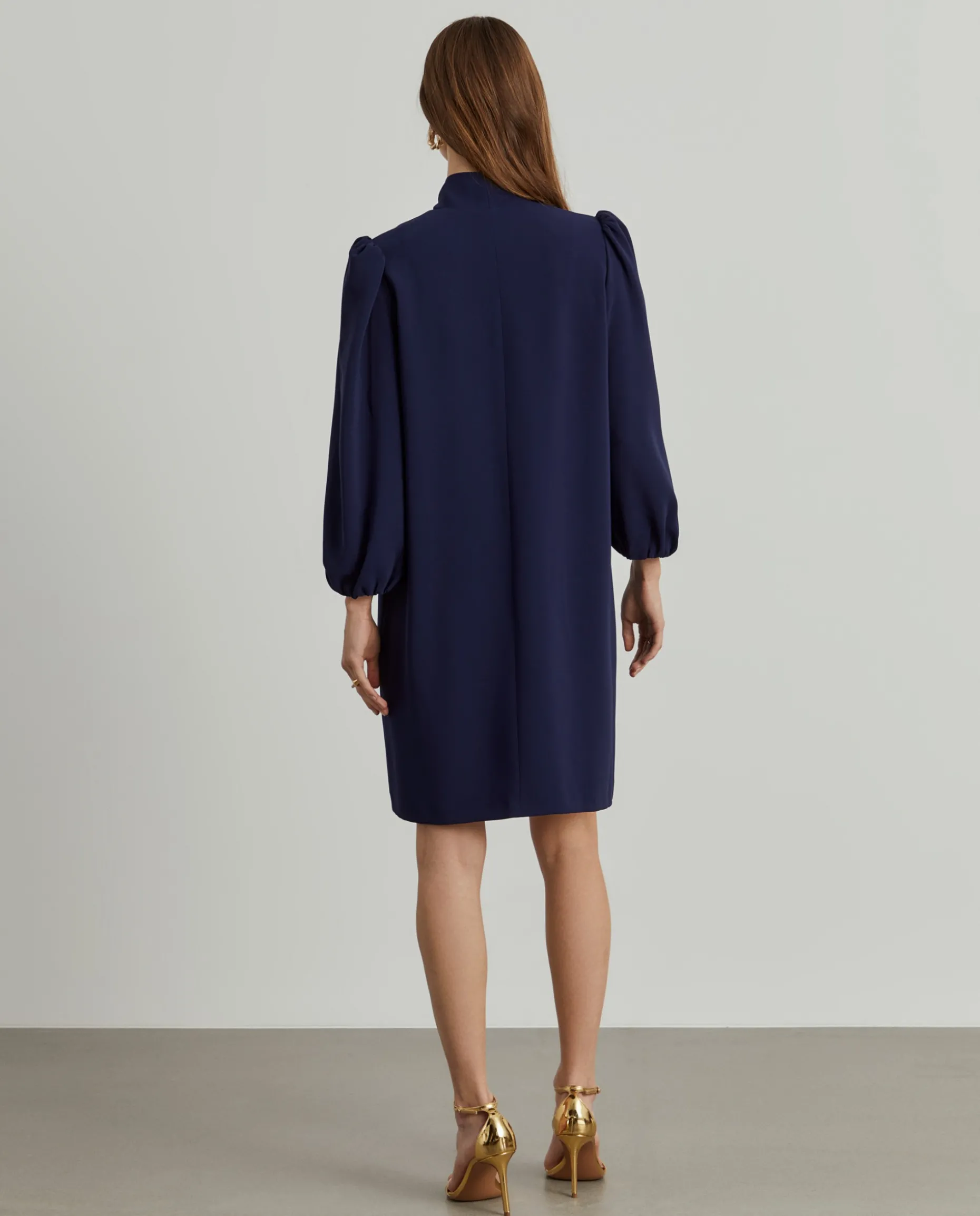 Vestido curto com laçada e mangas abalonadas|LION OF PORCHES Cheap