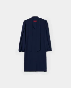 Vestido curto com laçada e mangas abalonadas|LION OF PORCHES Cheap