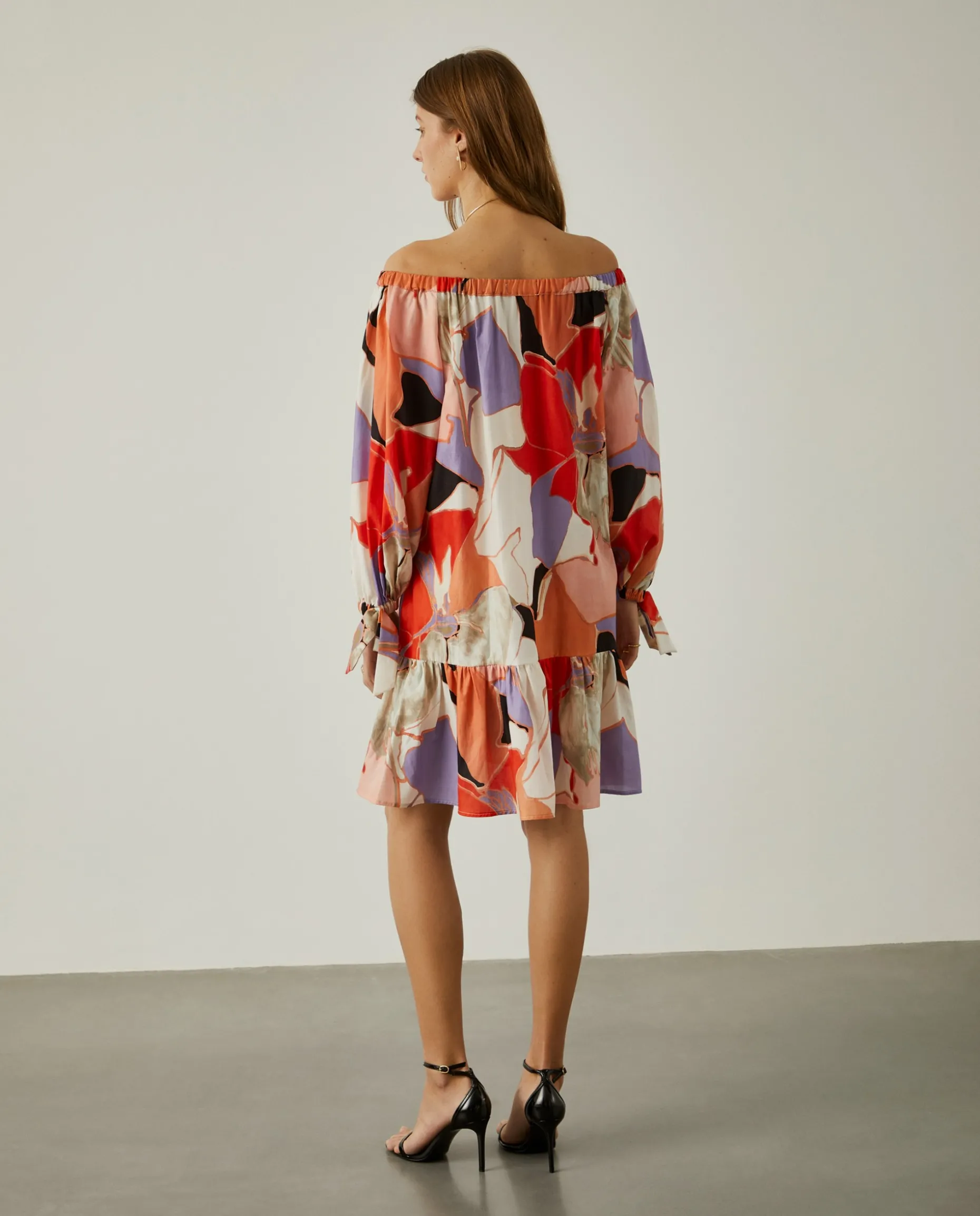 Vestido curto com padrão abstrato|LION OF PORCHES Clearance