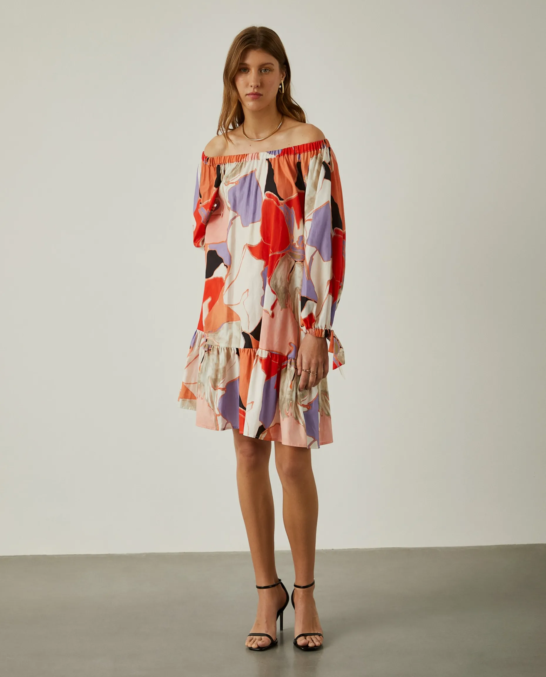 Vestido curto com padrão abstrato|LION OF PORCHES Clearance