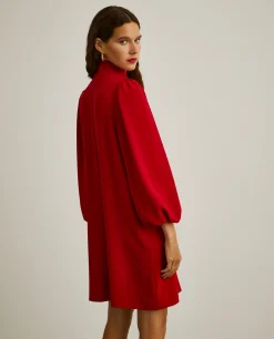 Vestido curto de manga abaloada|LION OF PORCHES Clearance