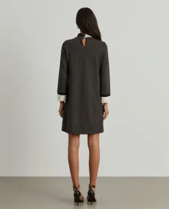 Vestido de malha color block manga comprida|LION OF PORCHES Cheap