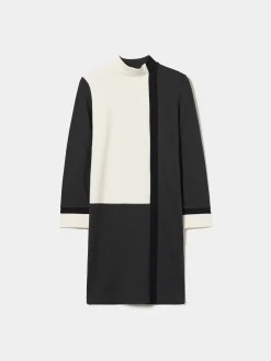 Vestido de malha color block manga comprida|LION OF PORCHES Cheap