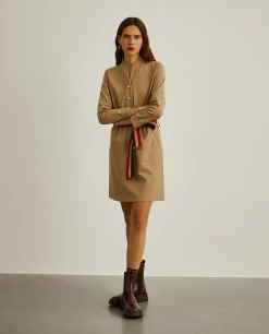 Vestido de malha curto com cinto|LION OF PORCHES New