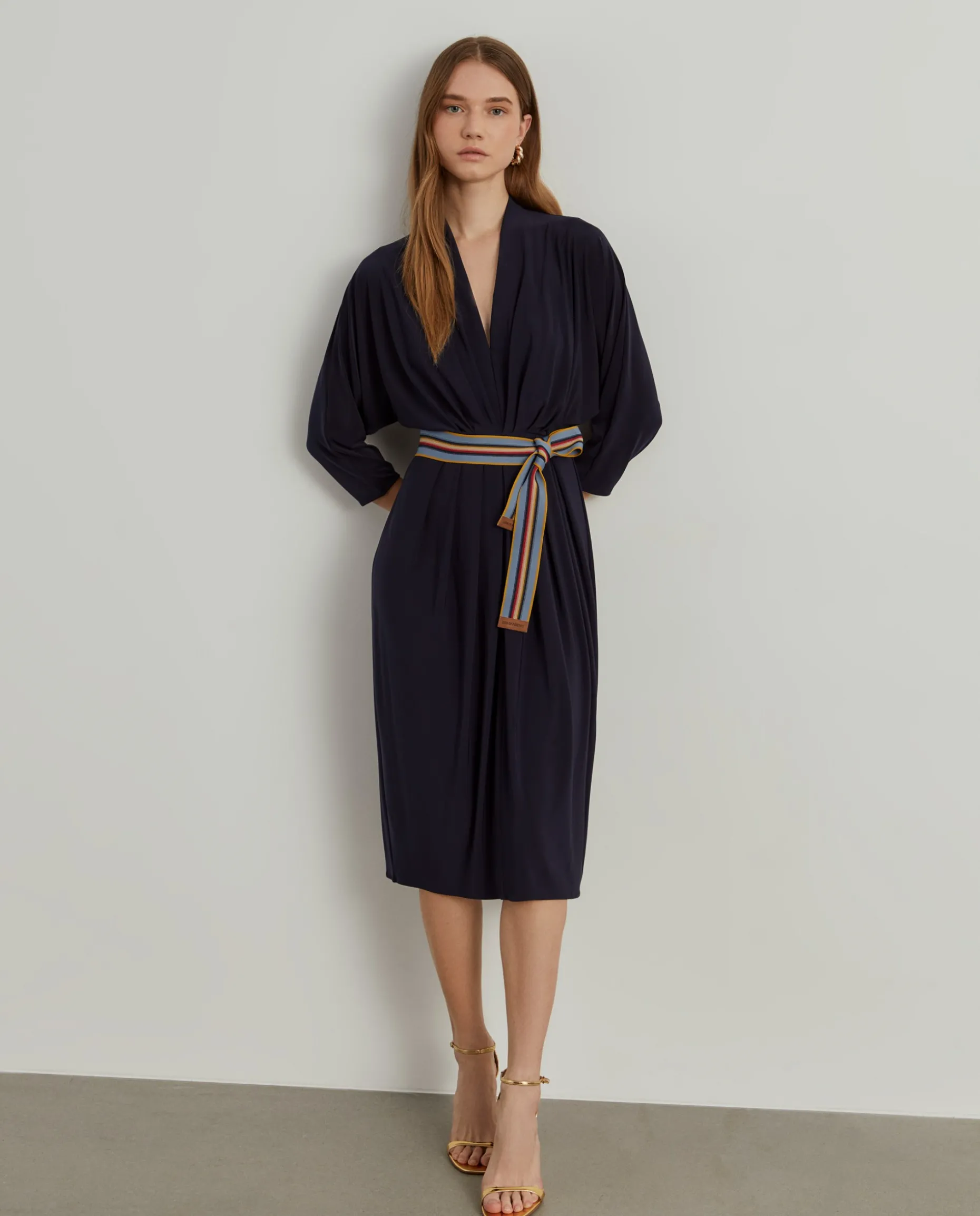 Vestido de malha fluida com cinto|LION OF PORCHES Clearance
