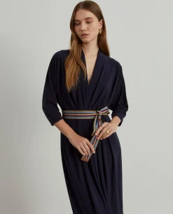 Vestido de malha fluida com cinto|LION OF PORCHES Clearance