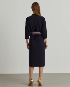 Vestido de malha fluida com cinto|LION OF PORCHES Clearance